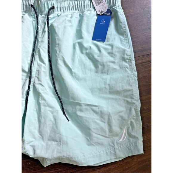 Nautica Men's Quick Dry Nylon 8" Swim Trunks Shorts Aqua Blue 2XL - Picture 4 of 8